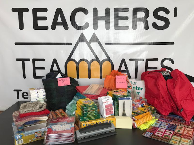 Teachers Teamates Banner with Supplies