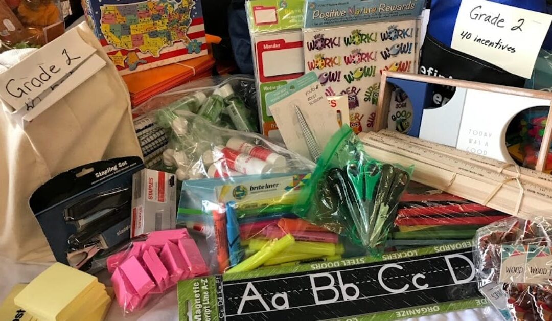 Teacher’s Teammates’ Gathers Supplies for Students Learning at Home