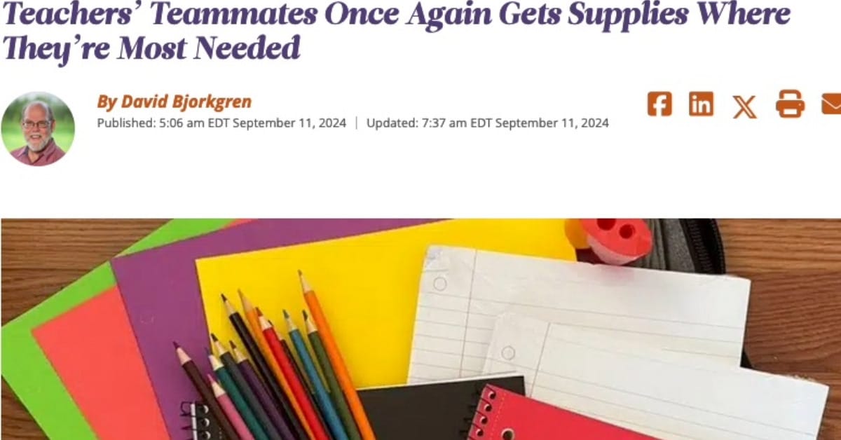 Teachers’ Teammates Once Again Gets Supplies Where They’re Most Needed